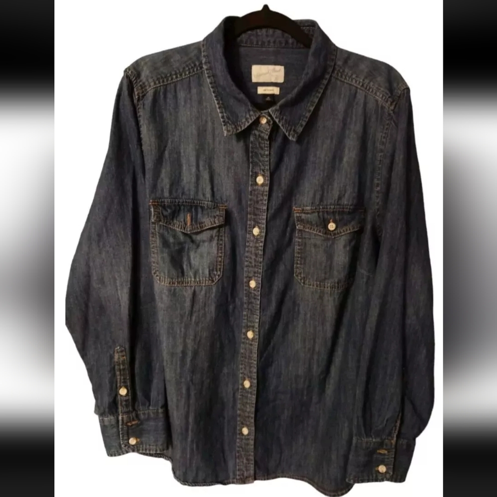 Women's denim button down shirt